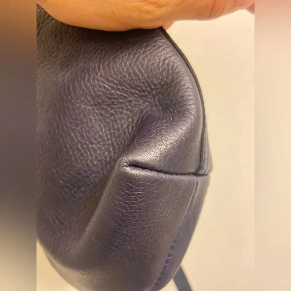 Madewell The Small Transport Leather Tote Dark Midnight Blue - Picture 4 of 15